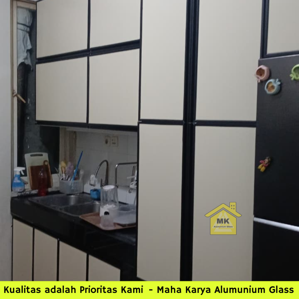 Kitchen Set Aluminium Warna Cream Murah Custom Berkualitas