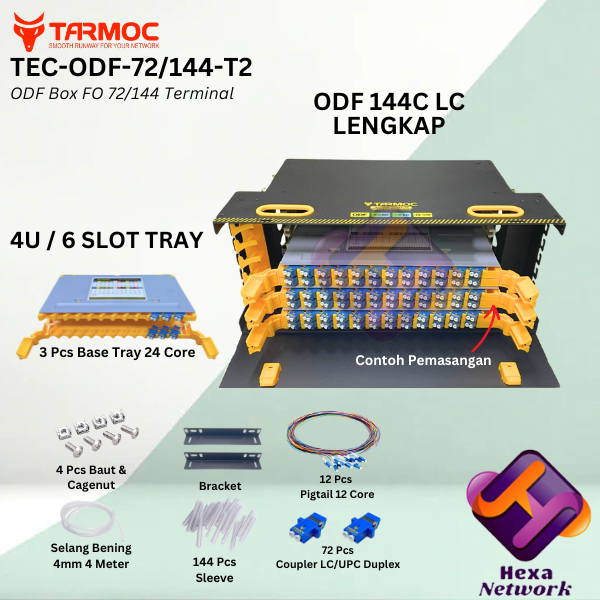 Fiber Optic ODF 144 Core LC Lengkap Rackmount | ODF 144C LC