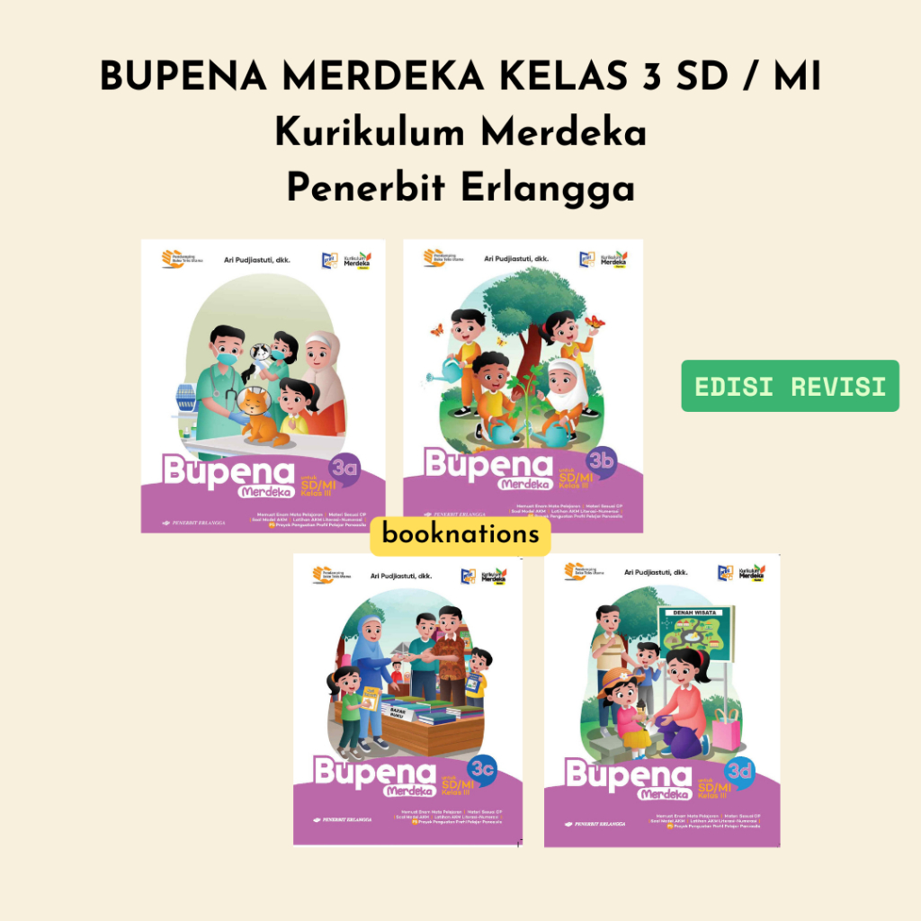 BUKU BUPENA MERDEKA kelas 3 SD Erlangga Kurikulum Merdeka