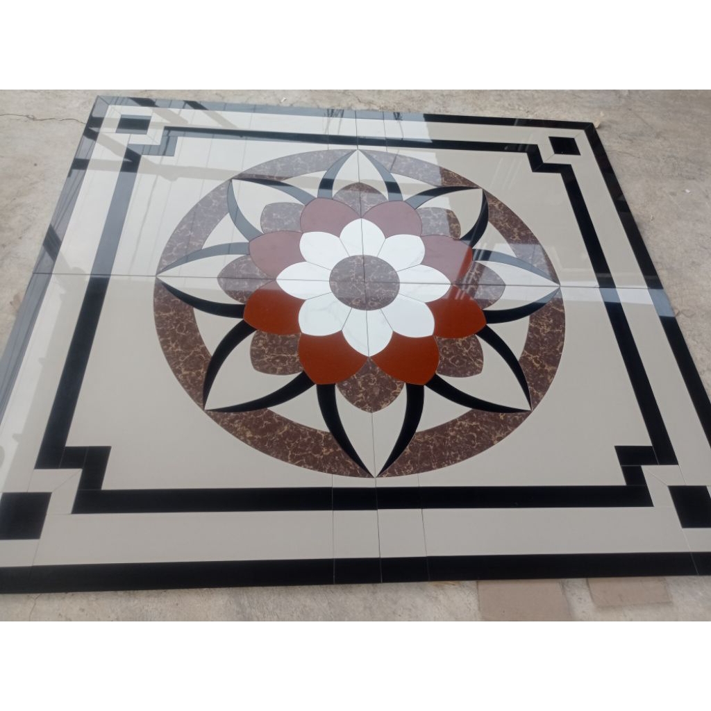 pola Lantai Granit motif bunga ukuran 180x180