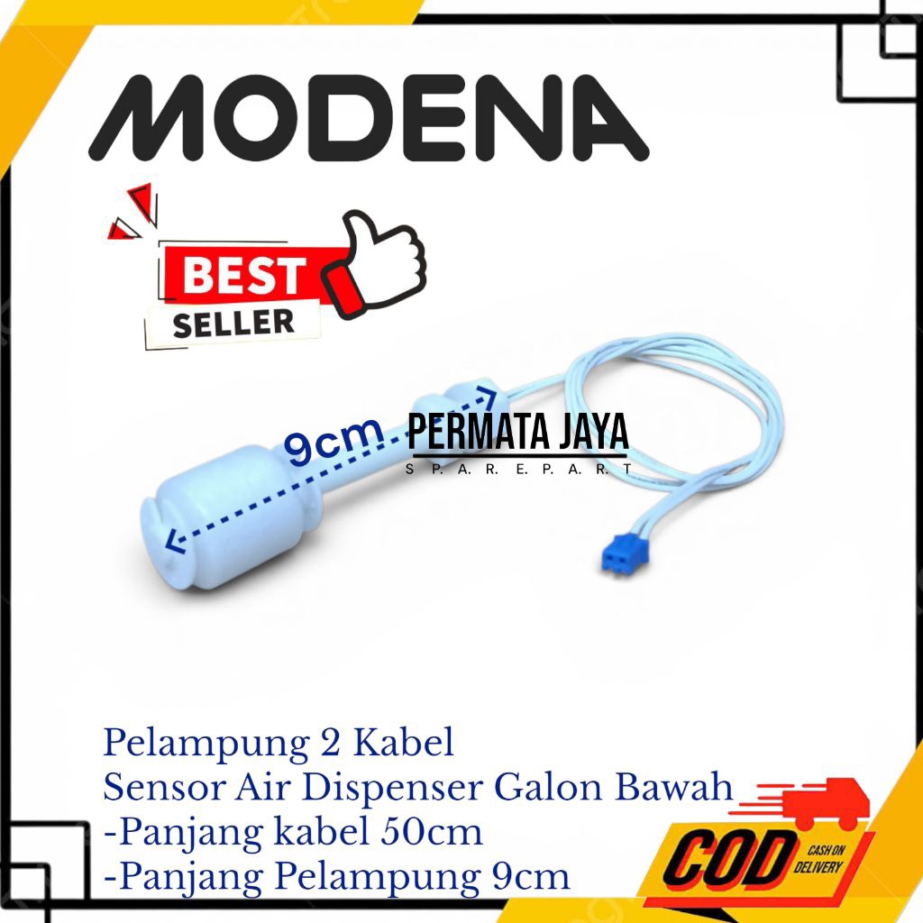 PELAMPUG DISPENSER GALON BAWAH MODENA MODEL 2 KABEL PUTIH