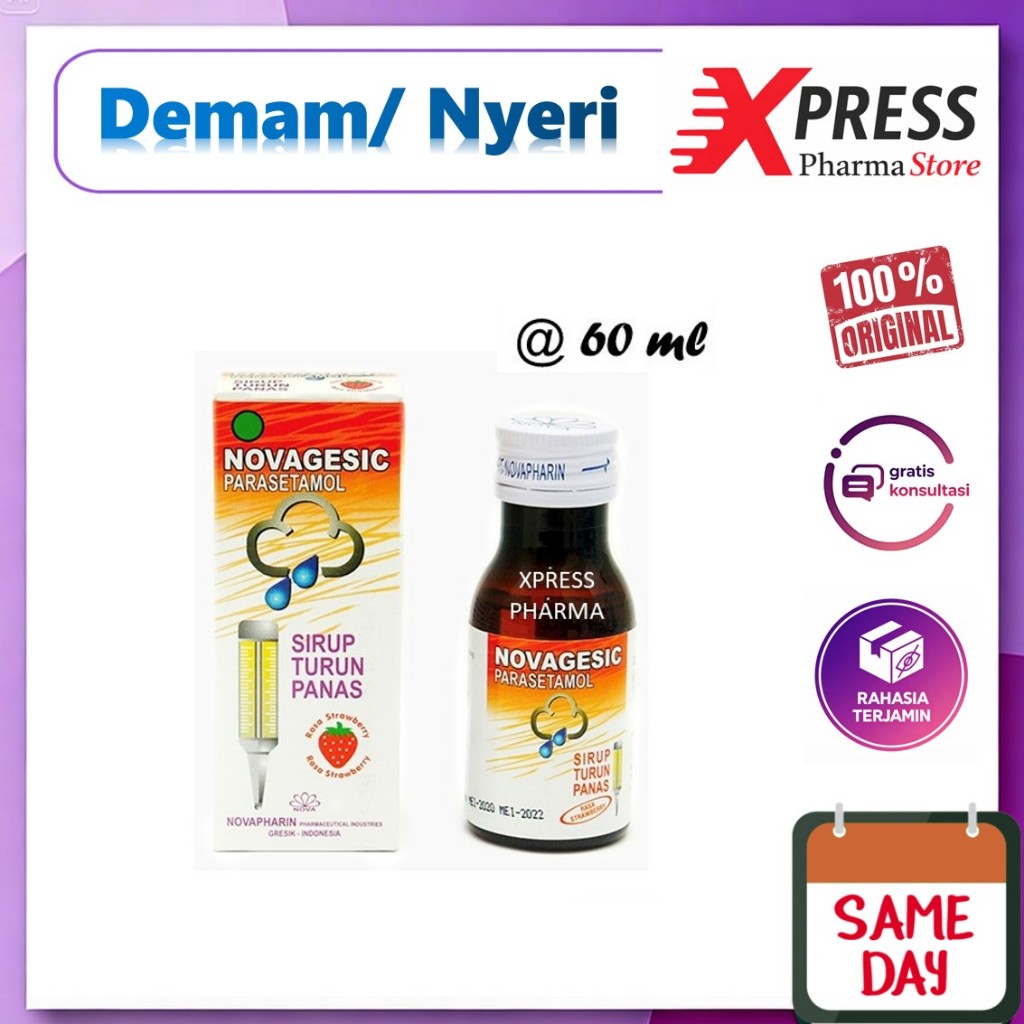 XPRESS   Novagesic SIRUP 60 ml Obat Demam Panas Nyeri Paracetamol Parasetamol Nofagesic Novagesik No