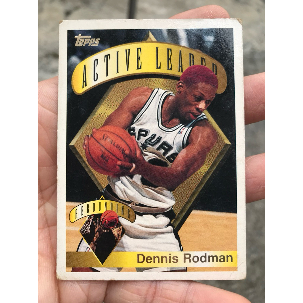 DENNIS RODMAN KARTU NBA BASKETBALL TOPPS ACTIVE LEADER REBOUND 1995 TRADING CARD