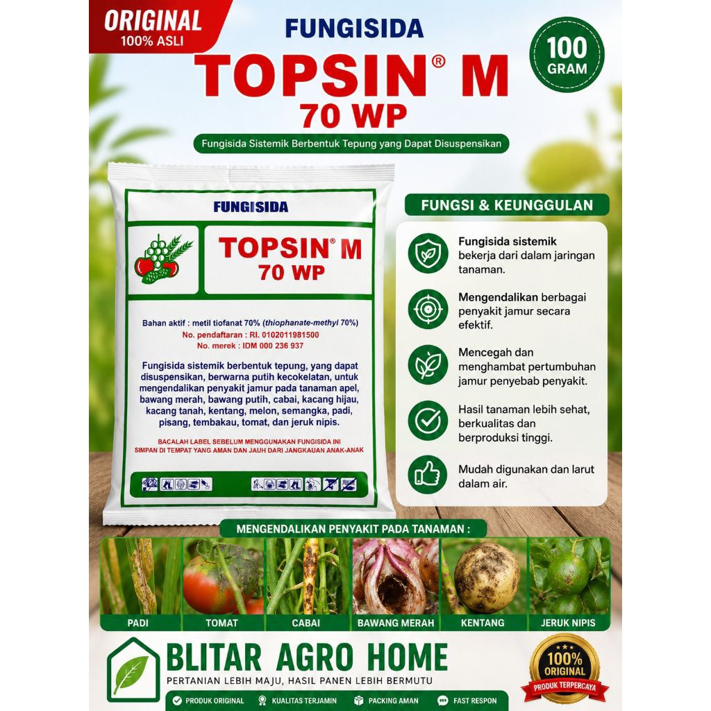 Fungisida Topsin M 70WP Original TOPSIN-M 100 Gram