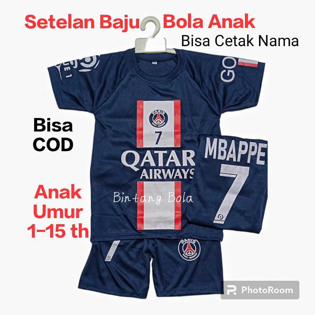 SETELAN BAJU BOLA ANAK FUTSAL/JERSEI ANAK/COD/BISA CETAK NAMA