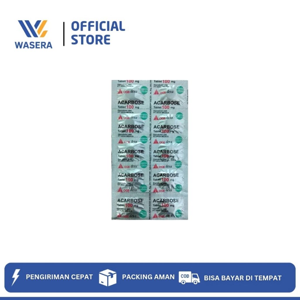 WASERA// ORIGINAL ACARBOSE 100 MG @LEMBARAN
