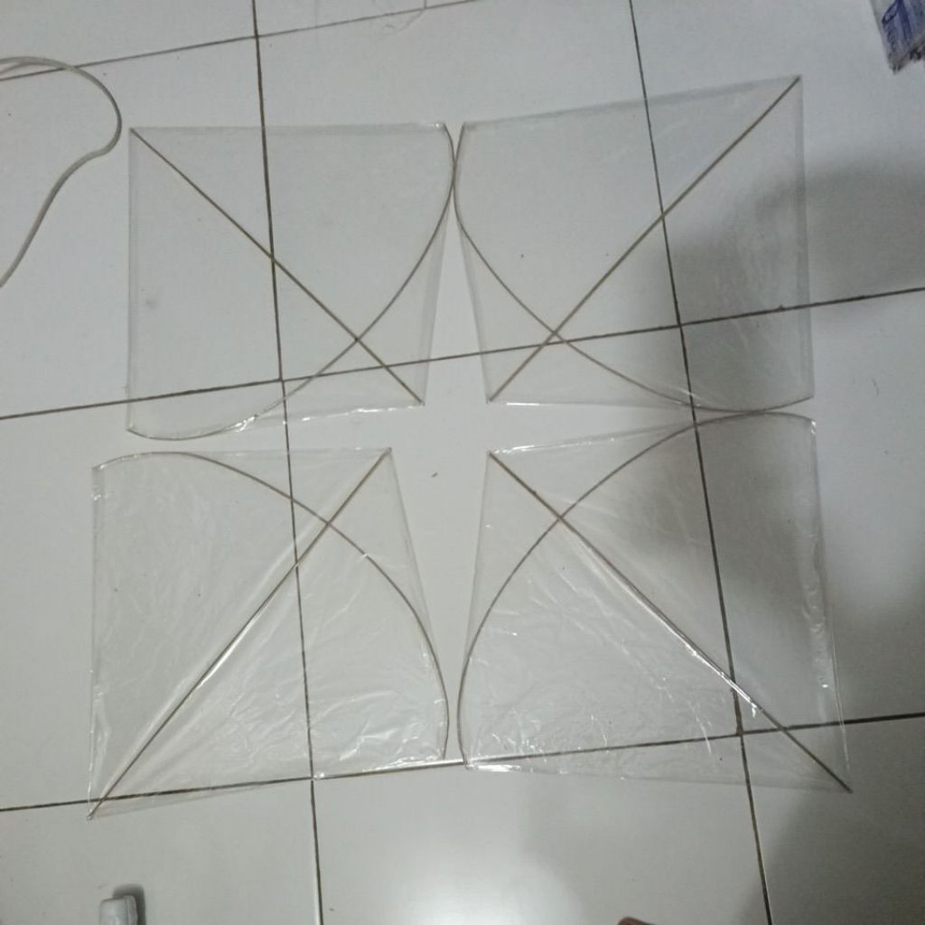 layangan siluman bening transparan isi 100 pcs