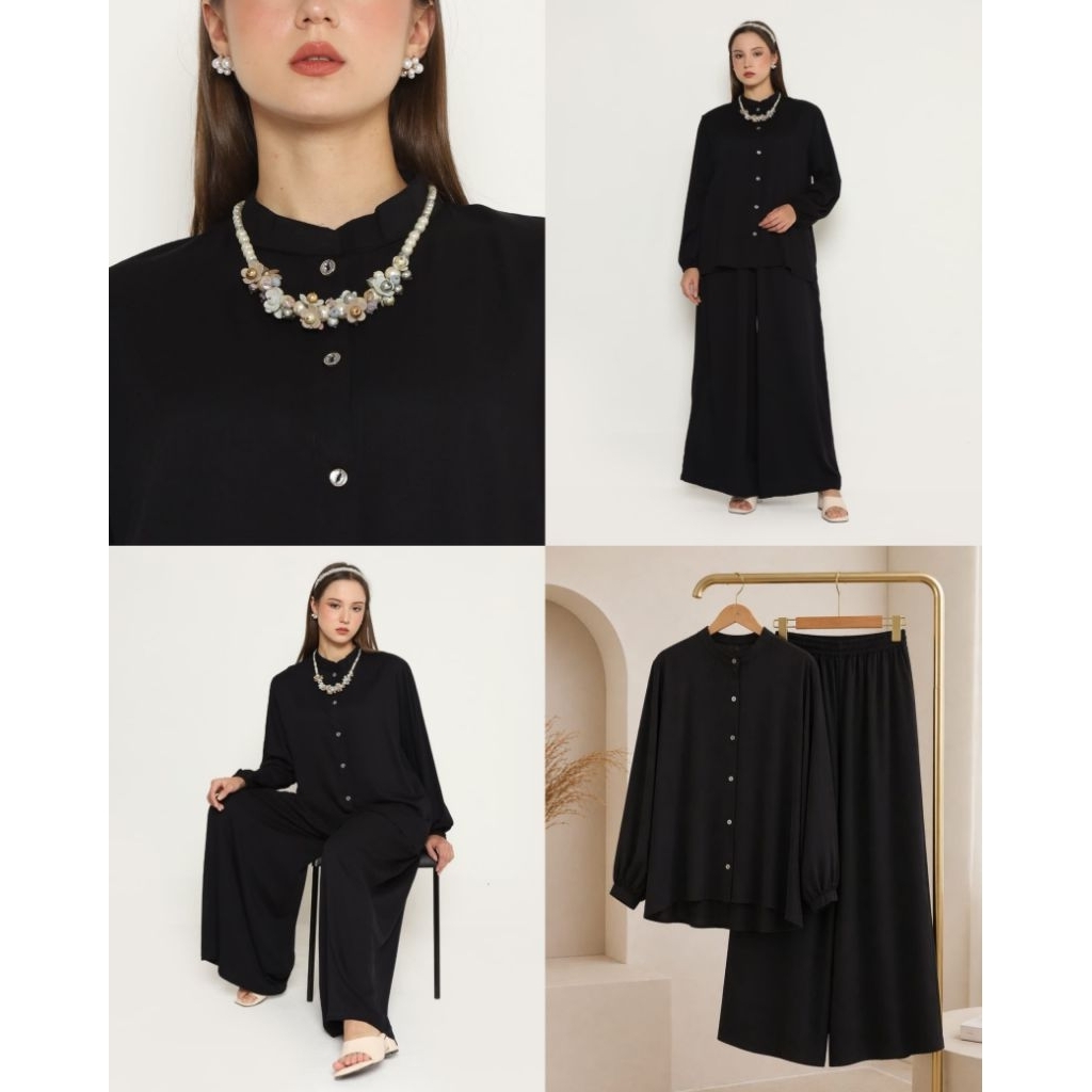 Nola Set Black (setelan Kulot)