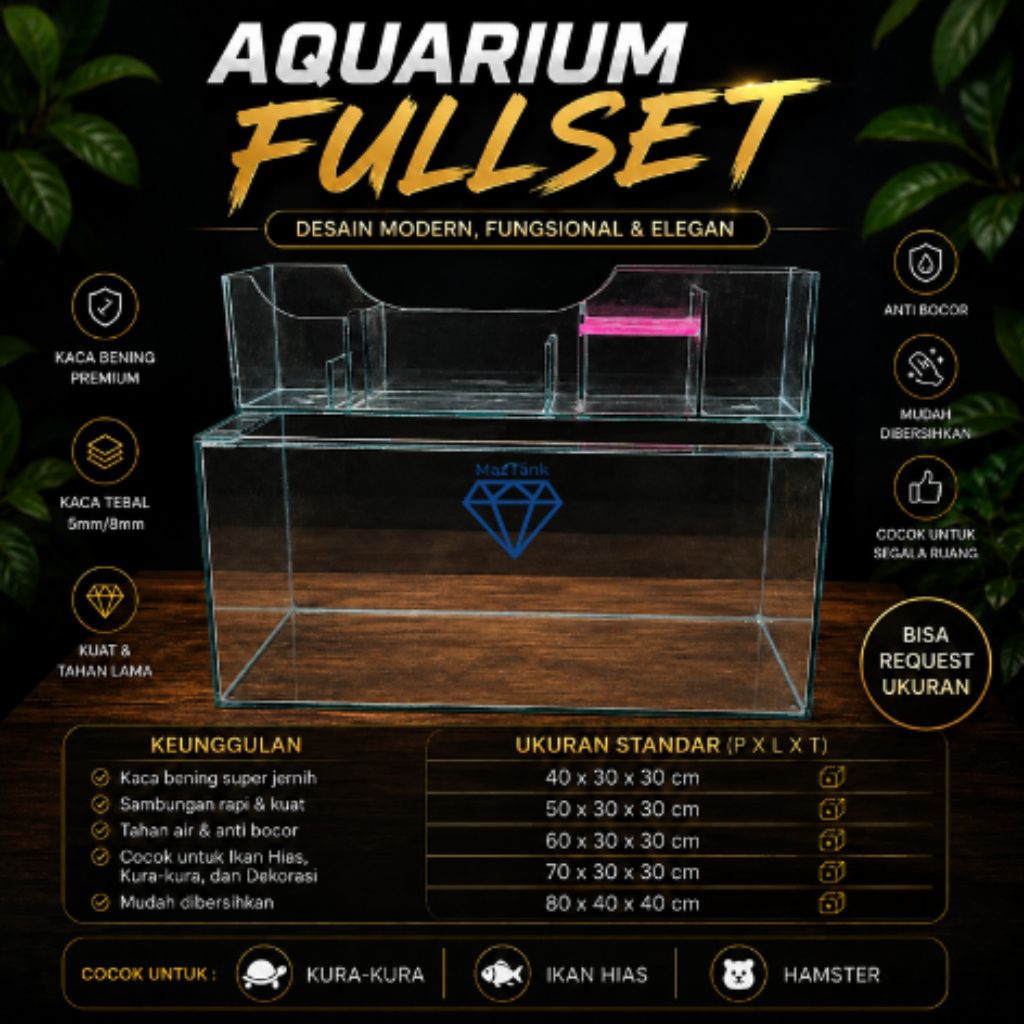 Aquarium Kaca Chinna Style (CST) - Filter Aquarium Ikan Hias - Aquarium Ikan Hias - Filter Chinna St