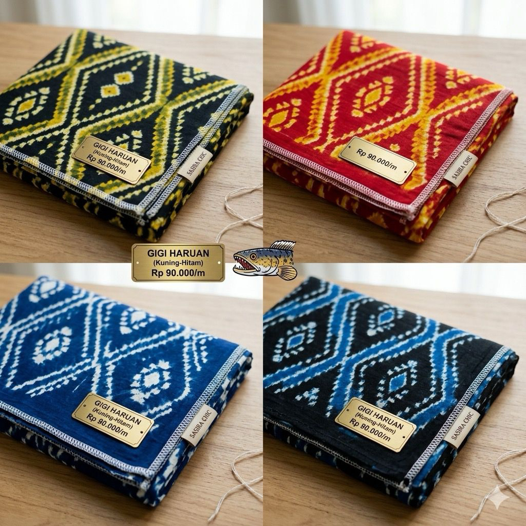 Kain Sasirangan Meteran (Motif Gigi Haruan)