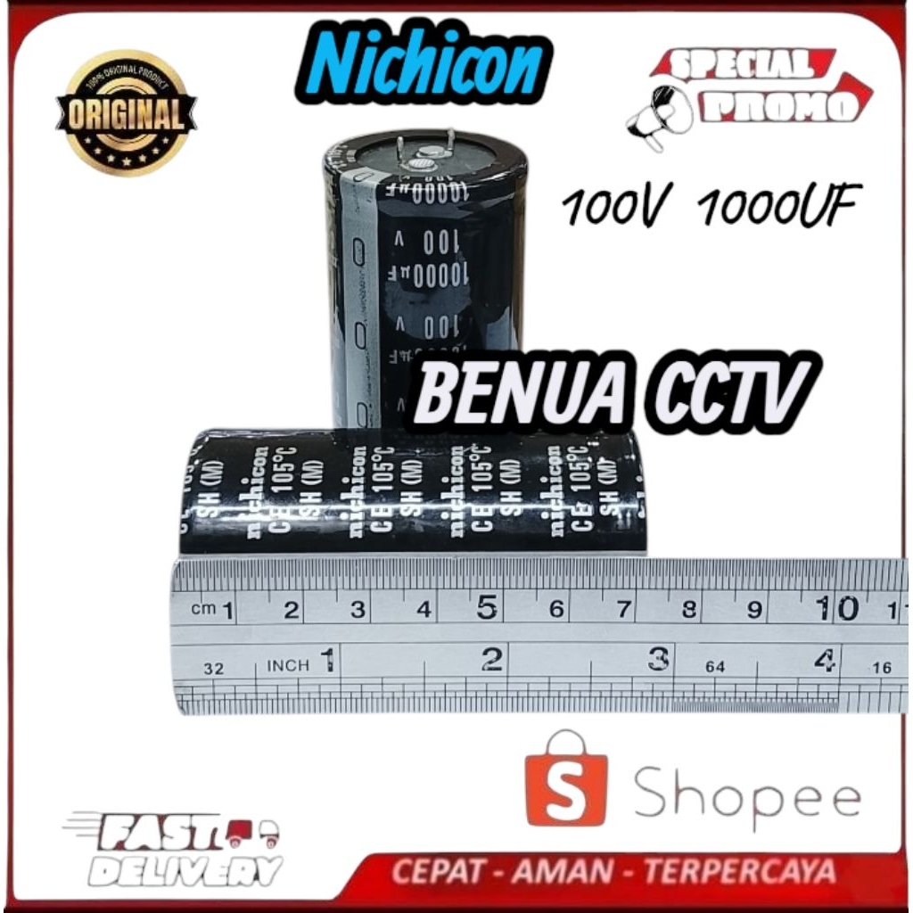 ELCO 10000UF 100V NICHICON HITAM ORIGINAL 10000UF 100V