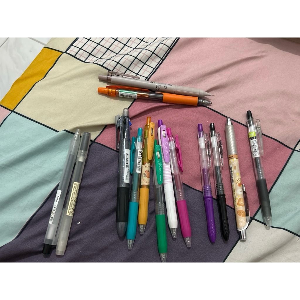 Preloved pulpen pensil sarasa pilot muji kokoro pentel tombow