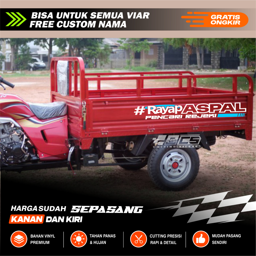 stiker mobil body samping motor viar roda 3 Kata-Kata Rayap ASPAL