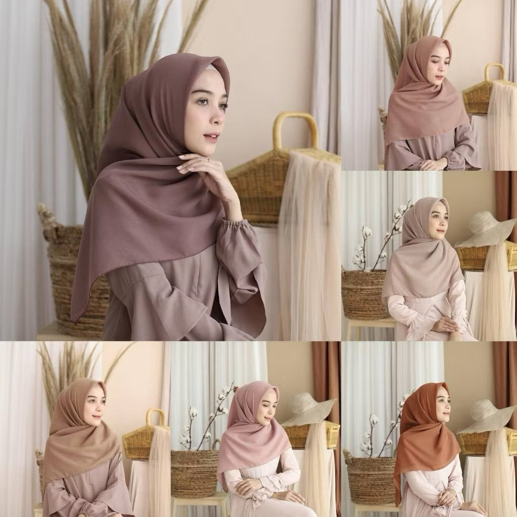 HIJAB SEGIEMPAT BELLA SQUARE POLYCOTTON PREMIUM TERMURAH BISA [ COD ]