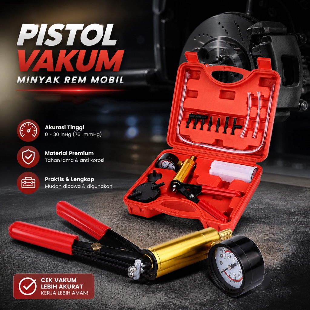 Pistol Vakum Minyak Rem Mobil Vacuum Brake Bleeder Kit / Alat Vakum Pompa Keluar Minyak Rem Mobil