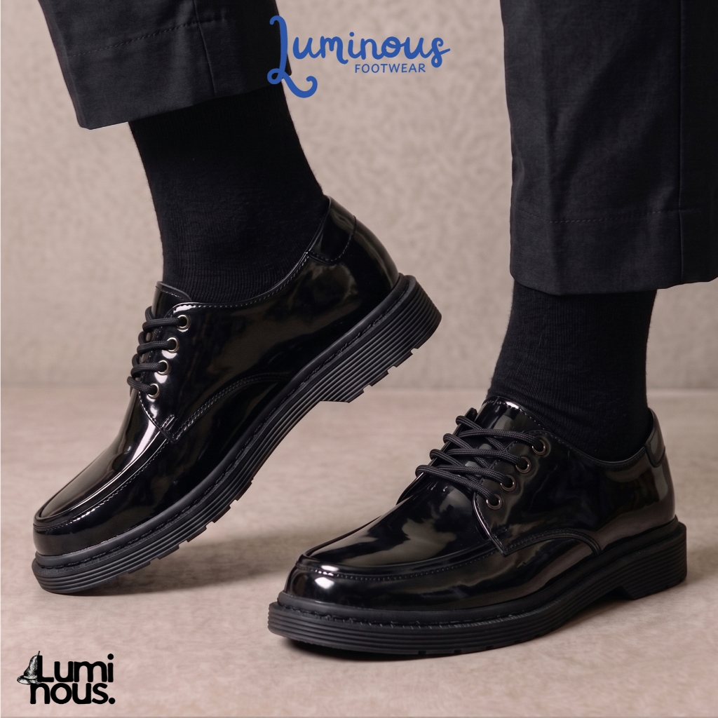 Sepatu Formal Pantofel Kerja Mengkilap Pria - Luminous Kenzo