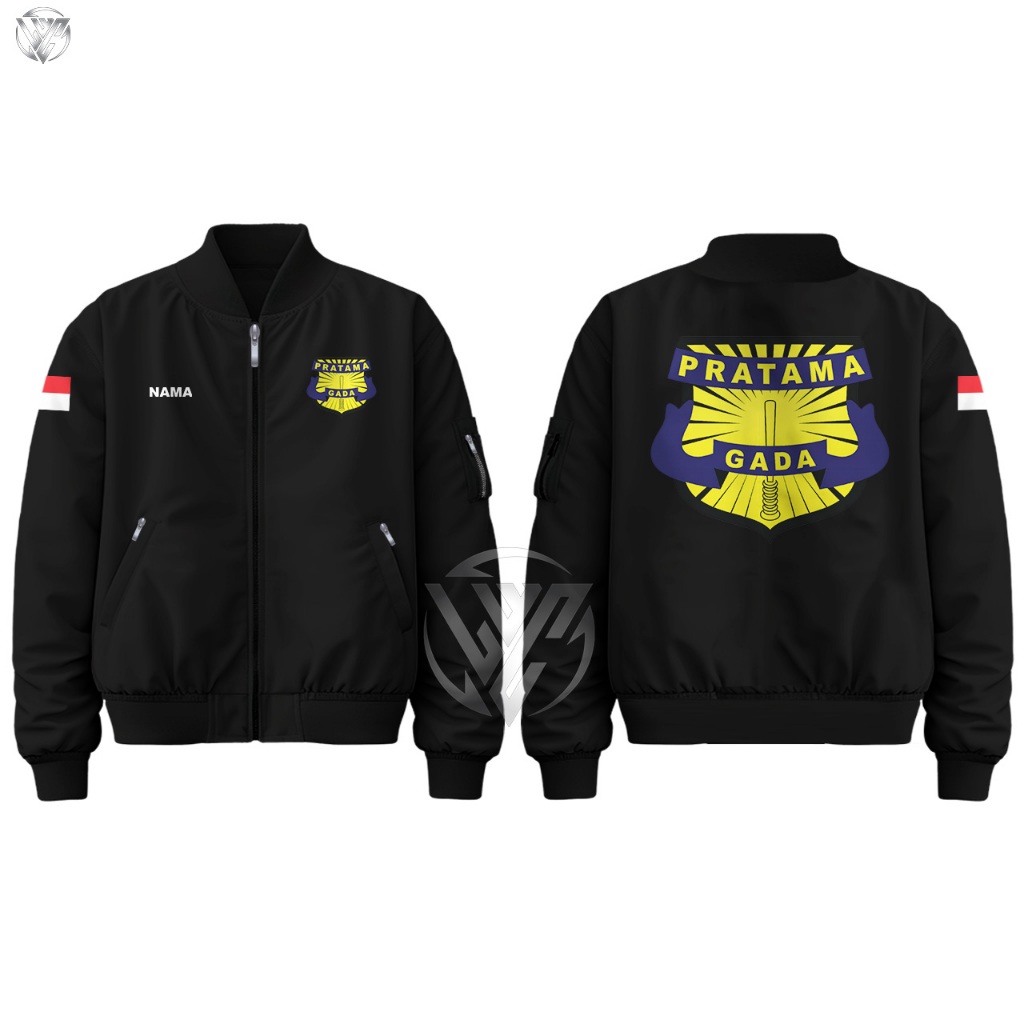 Jaket Bomber Gada Pratama Security Satpam Indonesia Pria Hitam