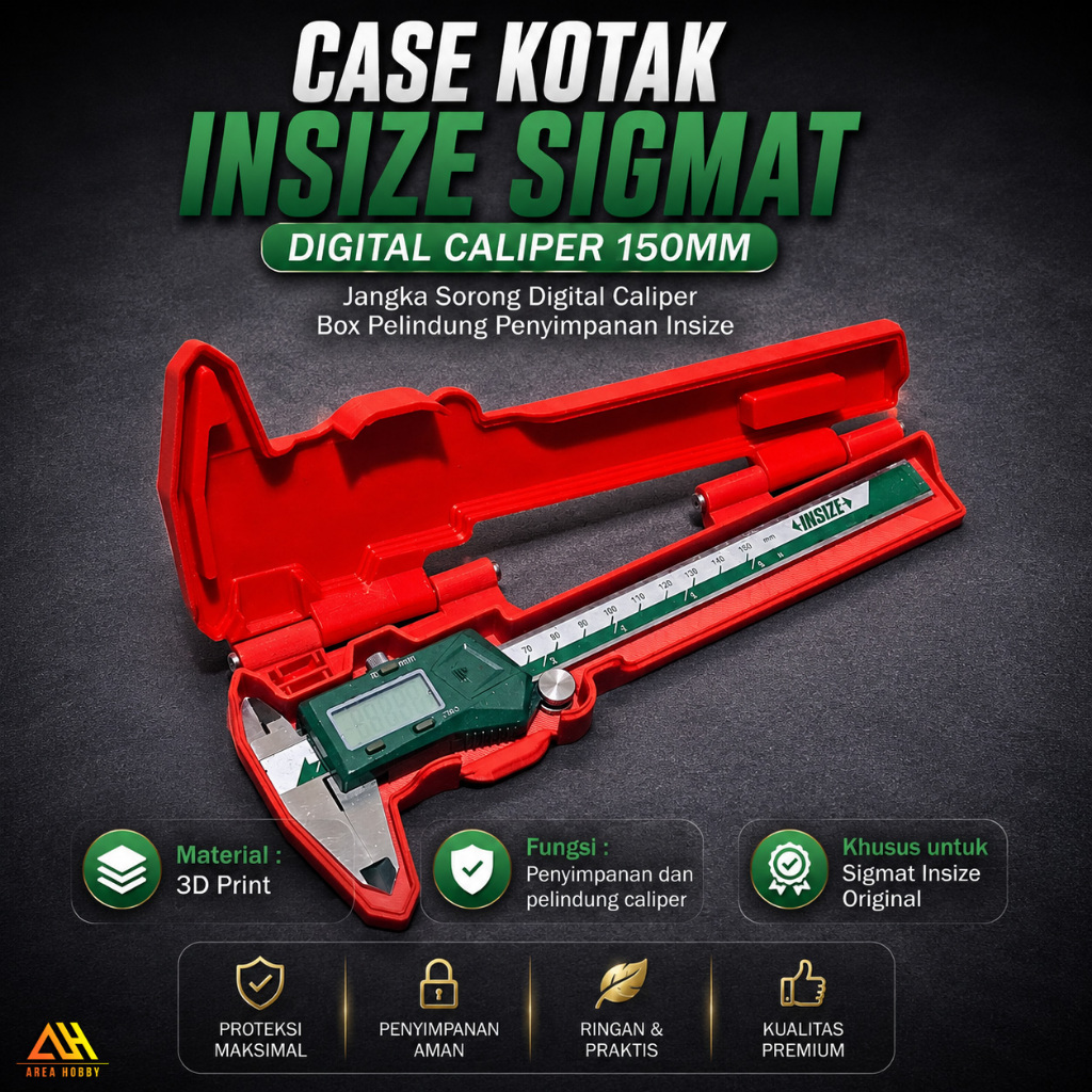 Case Kotak Sigmat Insize 150mm Jangka Sorong Digital Caliper Box Pelindung Penyimpanan Sigmat Insize