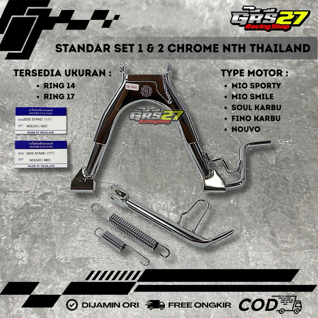 STANDAR 1 & 2 SET NTH CHROME RING 14 DAN 17 MIO SPORTY/SMILE SOUL KARBU FINO KARBU NOUVO STANDAR SAM