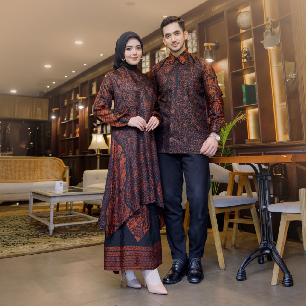 Oramika-Set BATIK Dobby Sutra Viscose Premium/Couple Batik Moderen