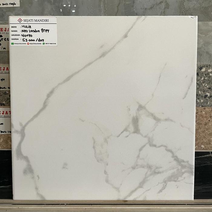 Mulia Keramik Neo London Grey 40x40 - Keramik Lantai Tekstur Elegan / Keramik 40x40 Grey Minimalis M