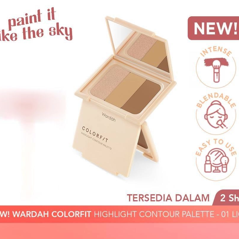 Beautyland Wardah Colorfit Highlight Contour Palette 3in1 / Make Up Kosmetik