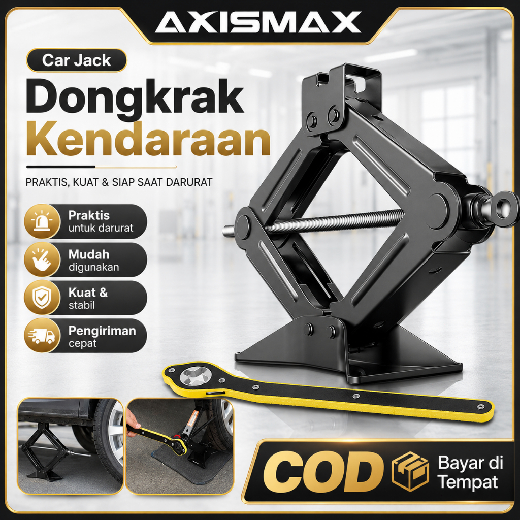 COD Dongkrak Mobil Gunting 4 Ton Portable, Dongkrak Manual Ulir Heavy Duty, Alat Angkat Mobil Kuat d