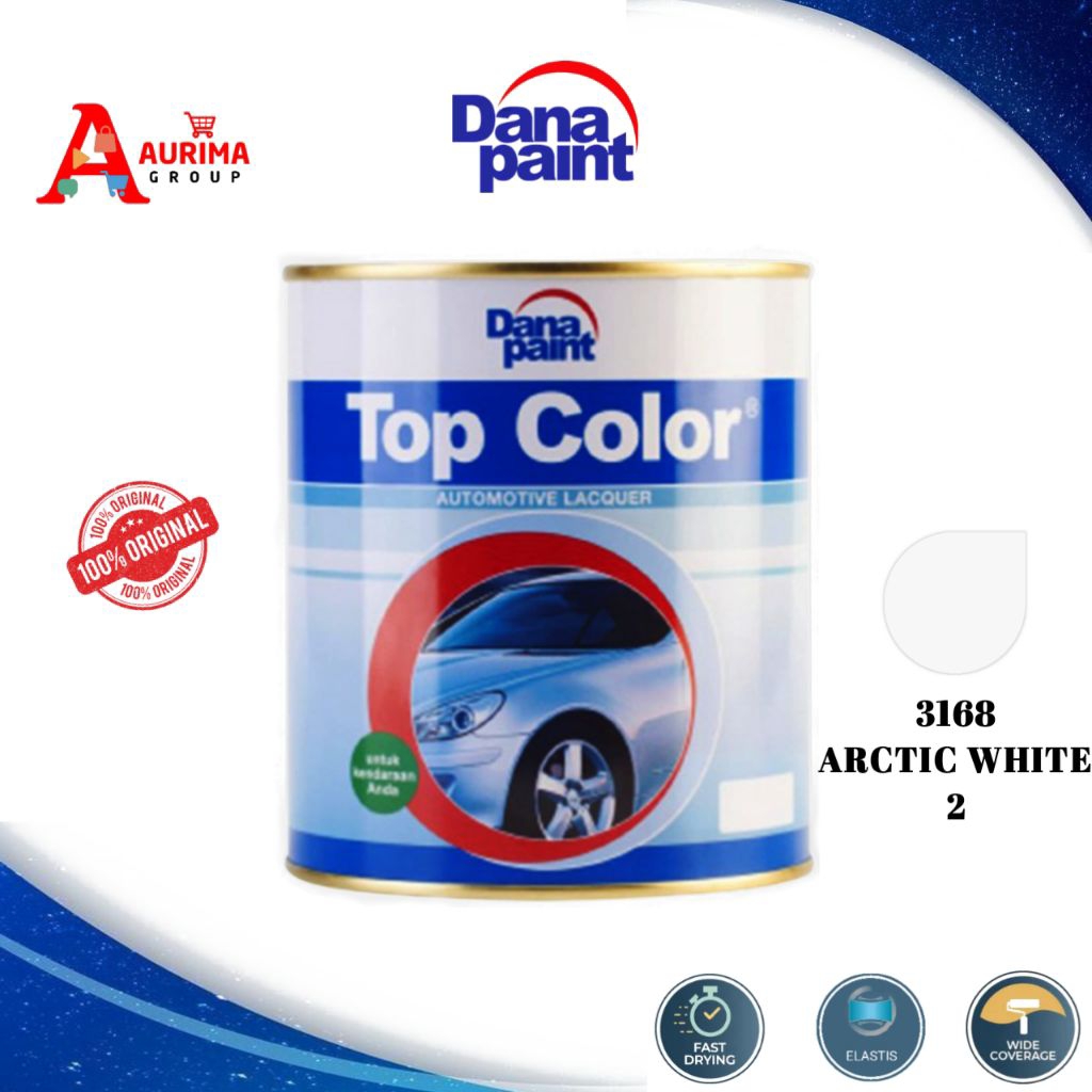 CAT DUCO TOP COLOR ARCTIC WHITE2 3168 1LITER REPACK DANA PAINT - CAT MOBIL CAT PAGAR CAT KAYU BERKUA