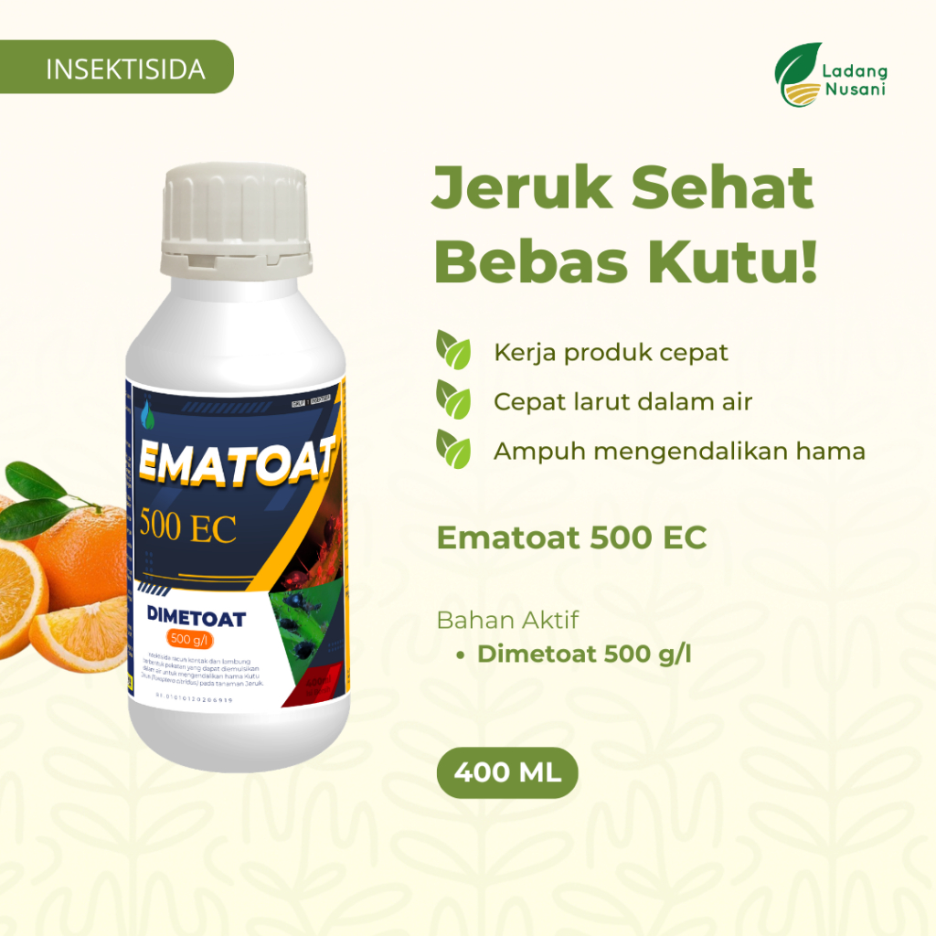 Mahakam EMATOAT 500 EC 400 ml – Insektisida Hama Kutu Daun Jeruk