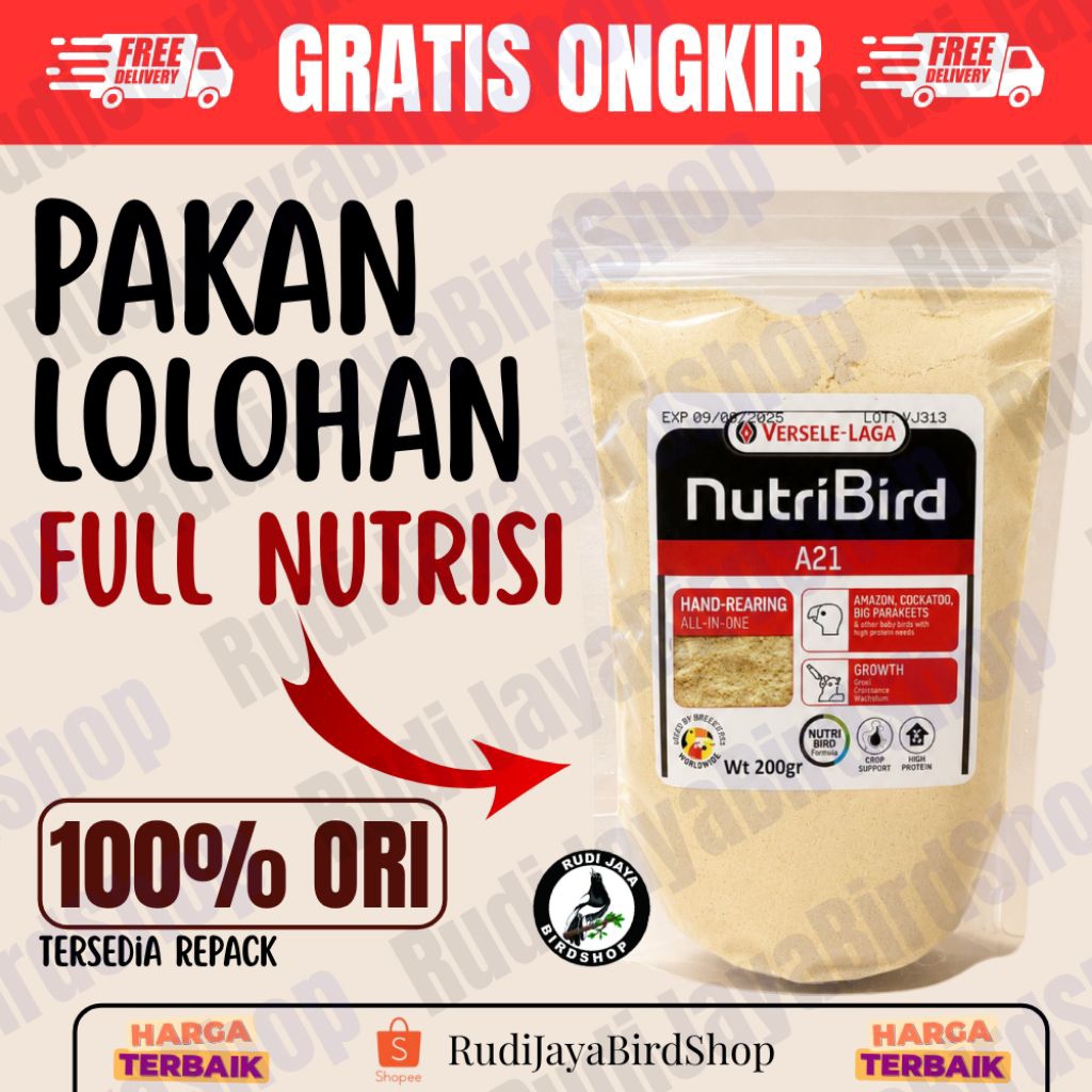 NUTRIBIRD A21 800 GRAM PAKAN LOLOH ANAKAN BURUNG BUBUR LOLOHAN MAKANAN BURUNG LOVEBIRD NURI KENARI