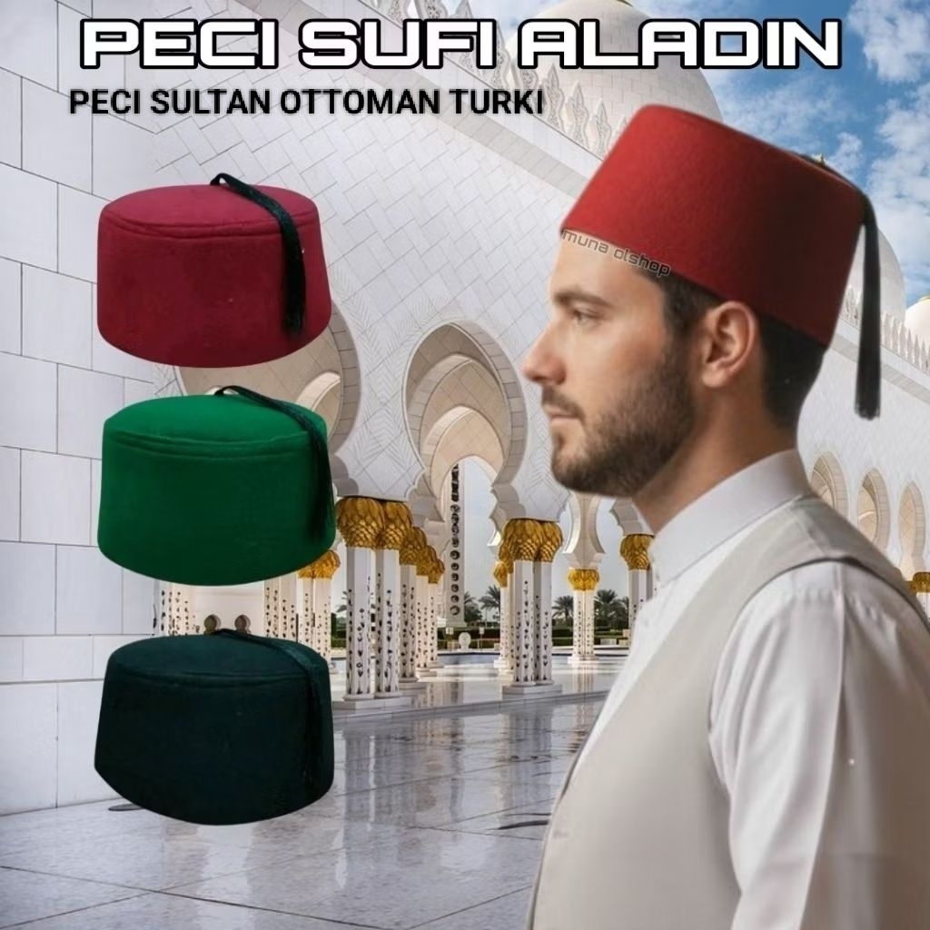 peci songkok sultan Ottoman Abdul Hamid peci turki  peci sufi aladin
