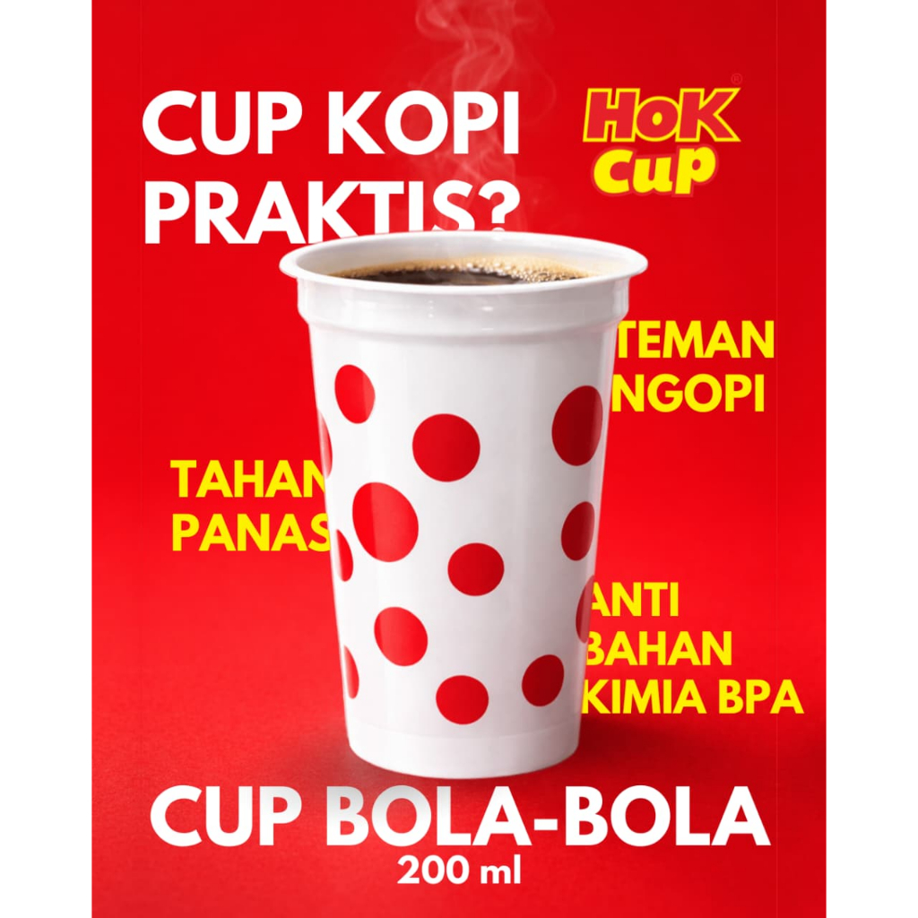 GELAS PLASTIK POLKADOT 200ml