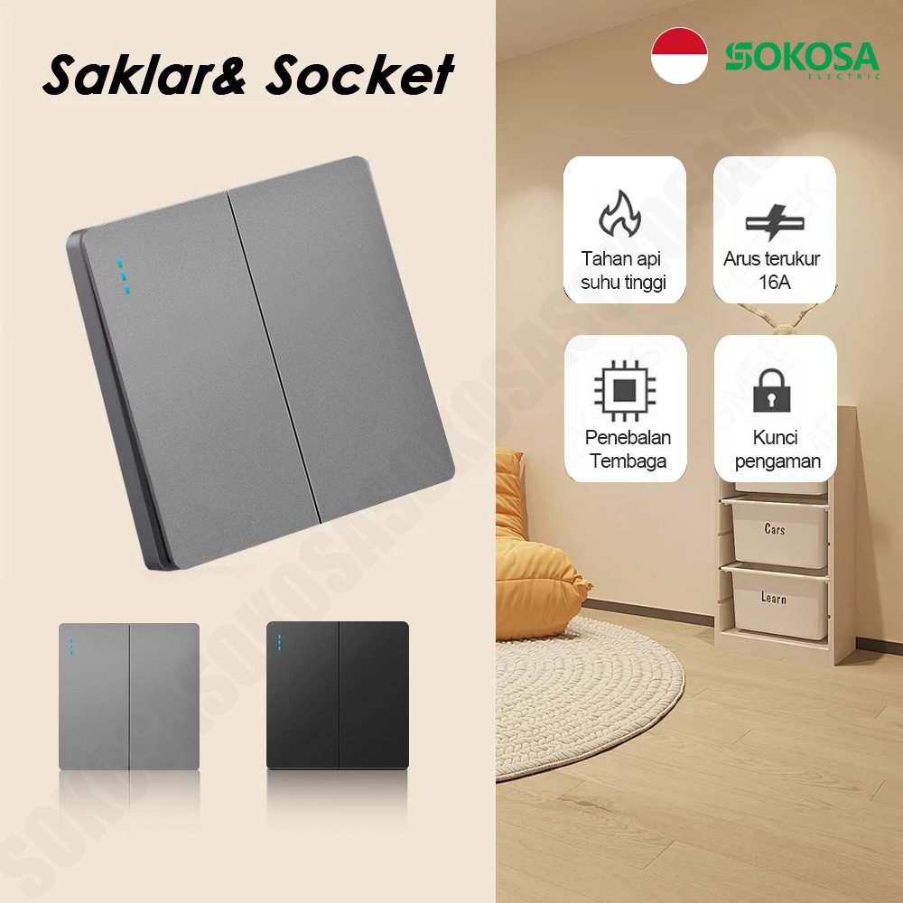 Sakelar Switch On Off Lampu Saklar Dinding Aesthetic 2 Arah Listrik Saklar Lampu Rumah Modern Hotel