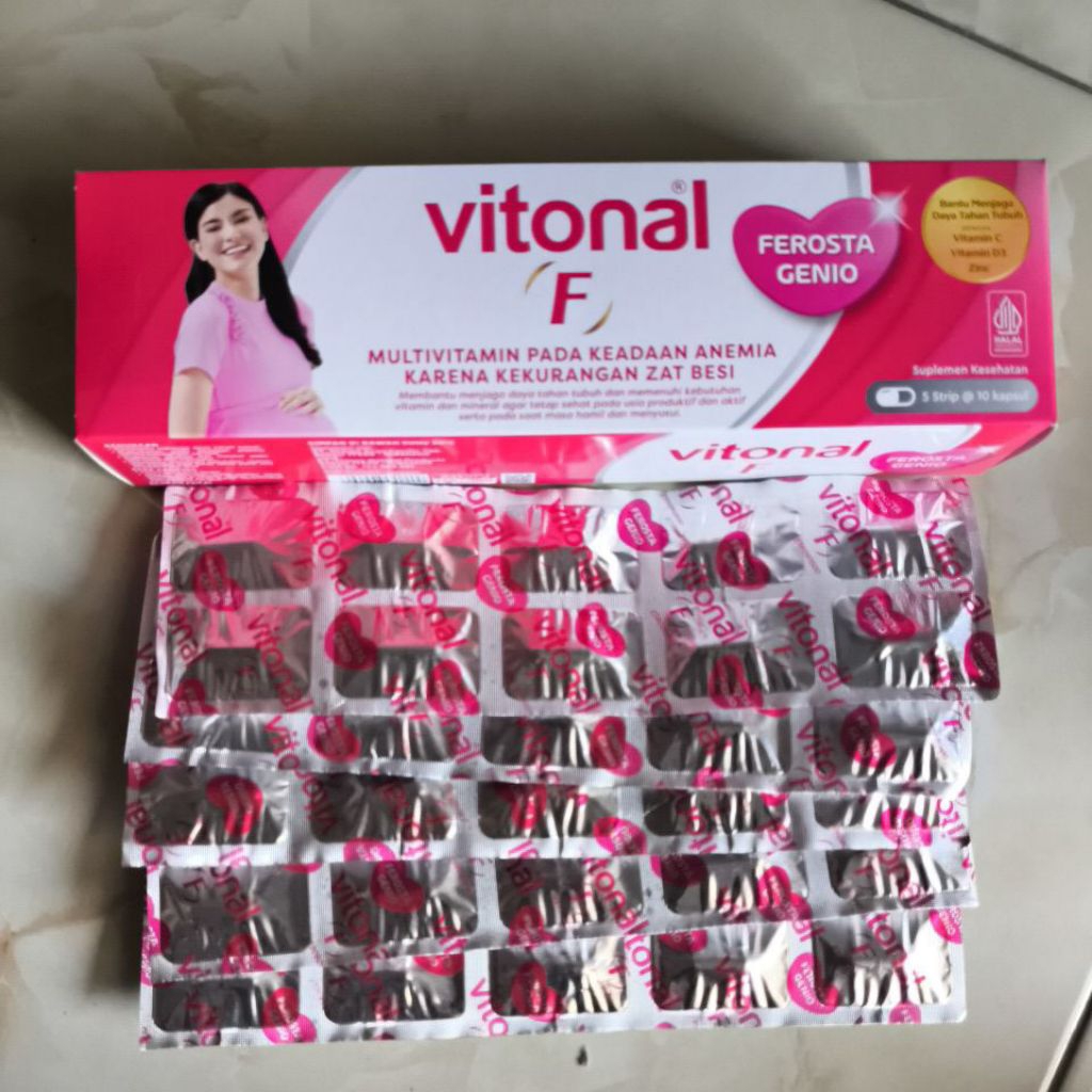 Vitonal F ferosta genio isi 50kapsul exp 2029 suplemen zat besi