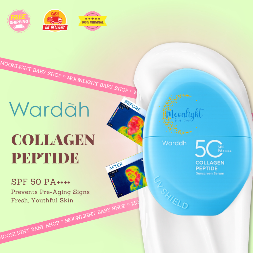Wardah UV Shield Collagen Peptide Sunscreen Serum SPF 50 PA++++ | Fresh & Youthful SKin