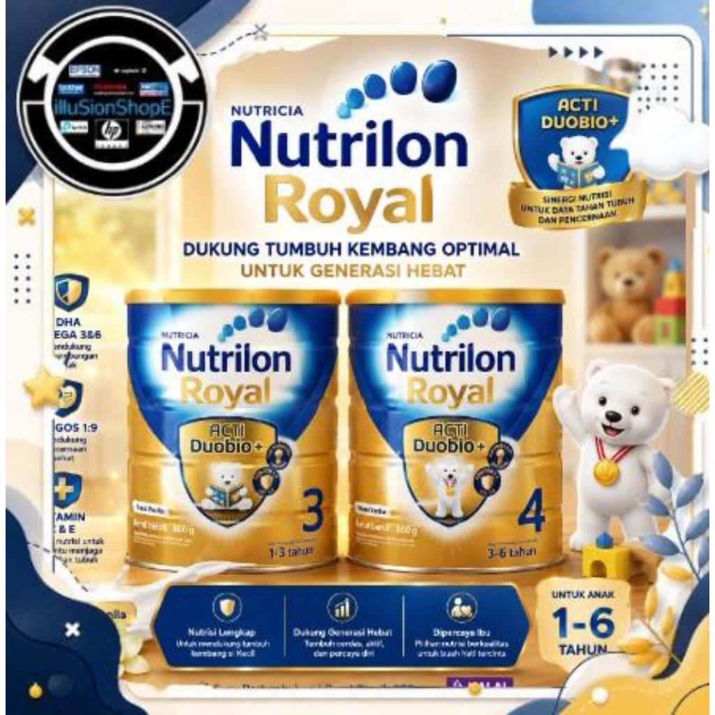 Live NUTRILON ROYAL [ 1-3th & 3-6th ] Susu pertumbuhan bubuk 800g ( per 1 kaleng)