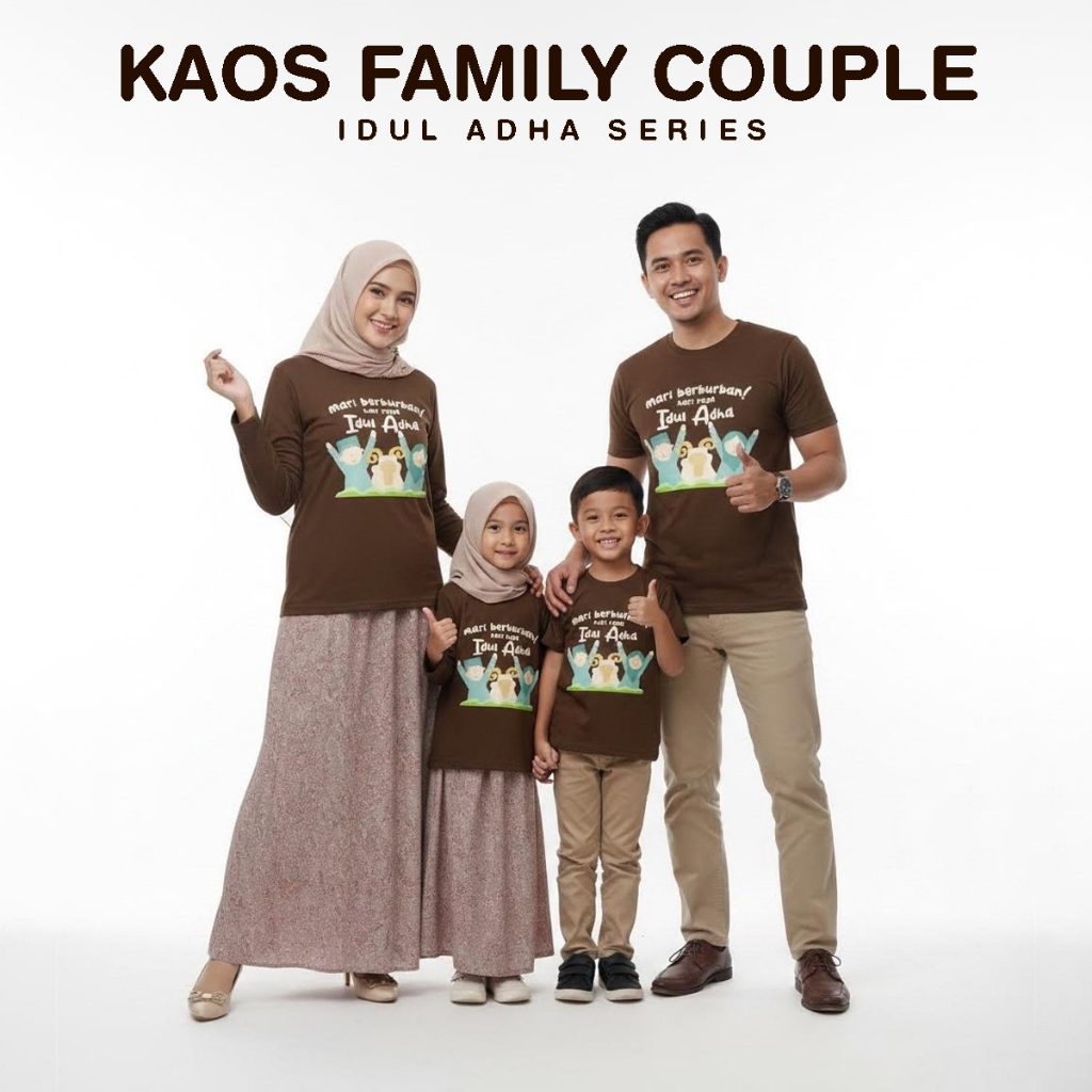 Kaos Seragaman Keluarga Idul Adha Warna Brown Anak Dewasa