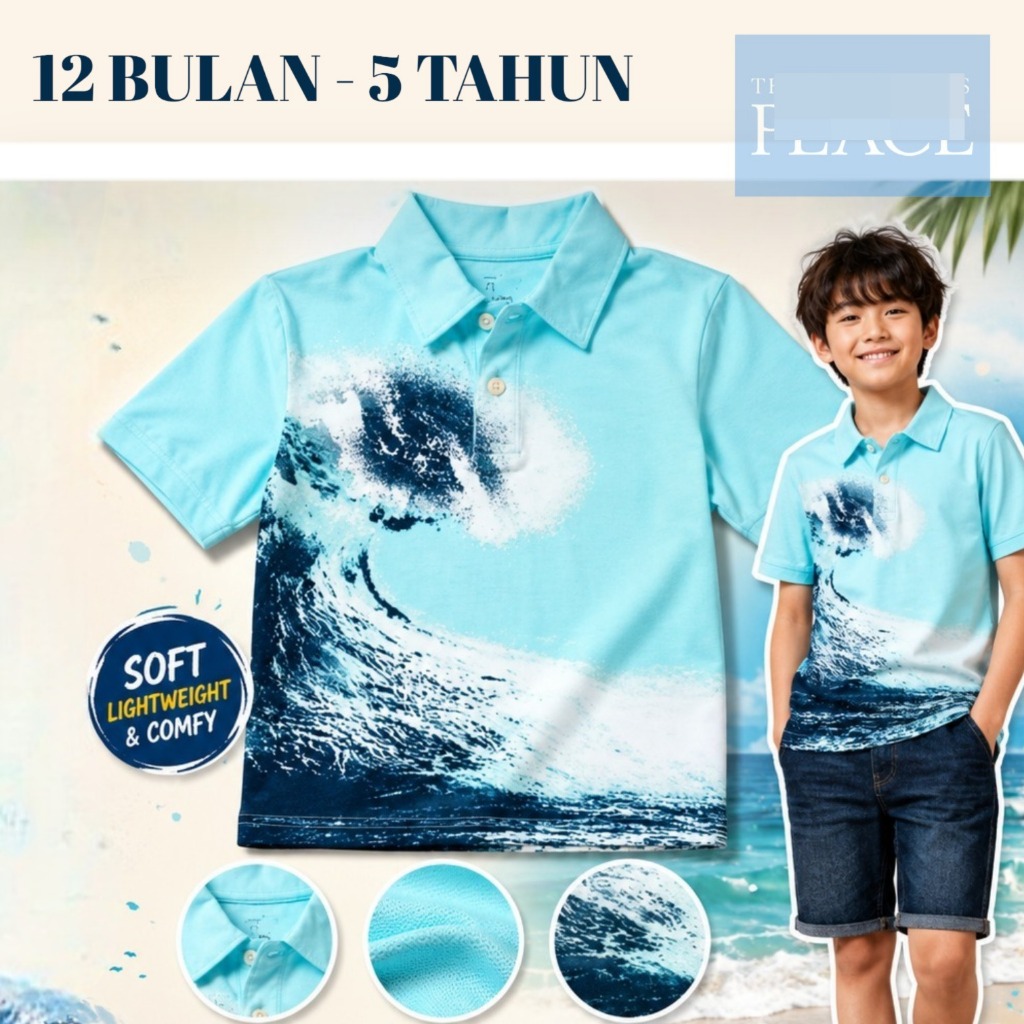 Baju  Kaos Lengan Pendek Fashion Anak Laki-Laki TCP Original 12bln-5Thn 1438