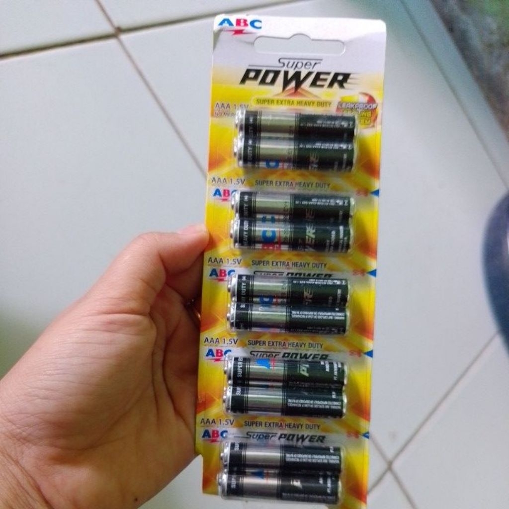 BATU BATERAI ABC HITAM AAA KECIL ISI 2