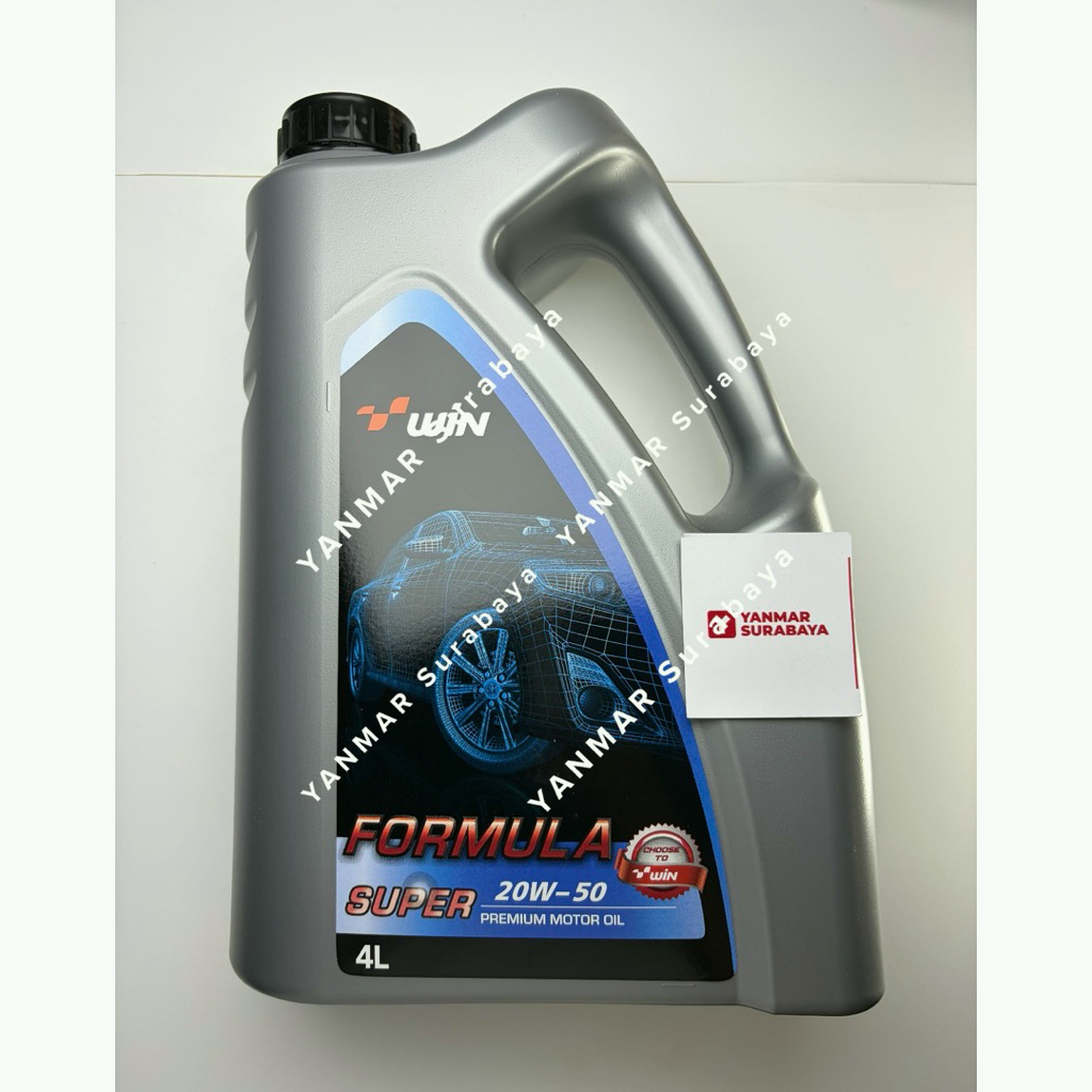 Oli WIN Formula Super 4 Liter 4Tak Bensin SAE 20W-50 Original (Oli Mobil,Motor & Mesin Bensin Serbag
