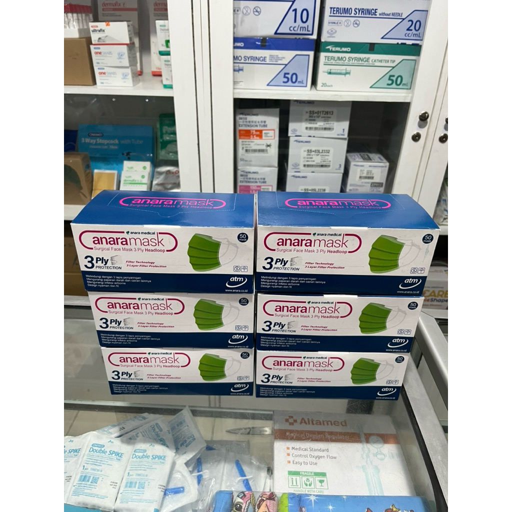 Masker Hijab Anara Mask Surgical Face Mask 3 ply Headloop isi 50 pcs / Box