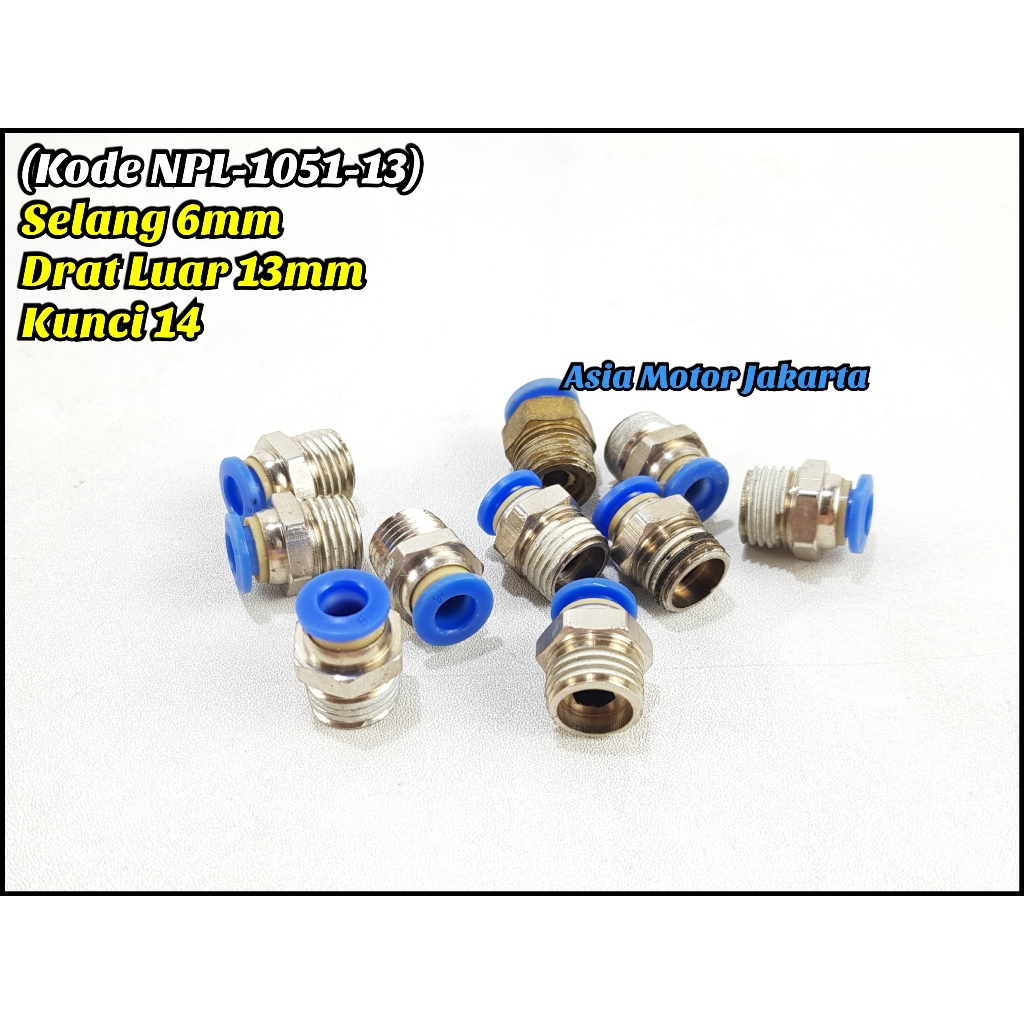 Nepel Colok Lurus Drat - Selang 6mm - 8mm - 10mm - 12mm