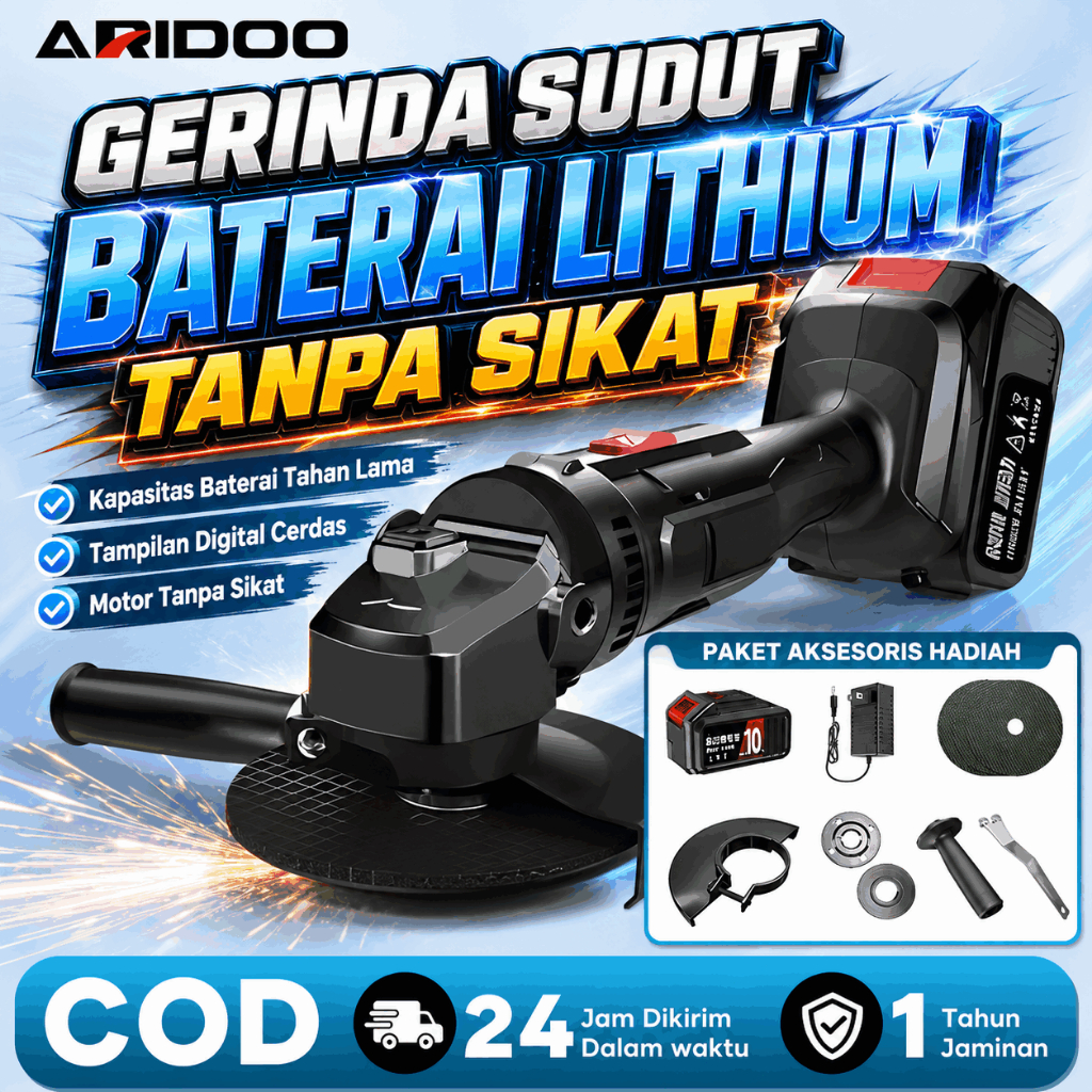 AXISMAX Gerinda Baterai Brushless 48v Mesin Gerinda Cordless Angle Grinder Tangan FUYAON Multifungsi