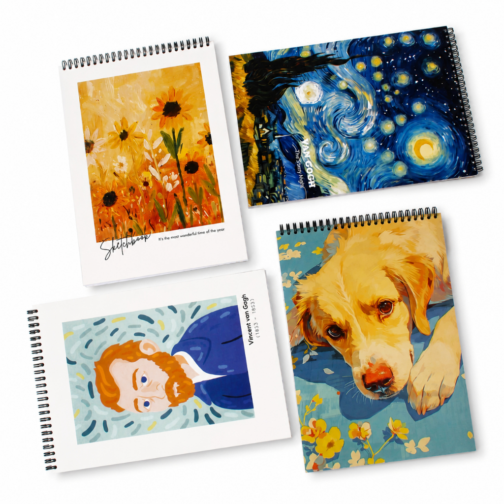 Bukuqu Sketsa book Van Gogh Edition - Sketchbook Kraft Ring - Kraft paper Sketch book - sketchpad