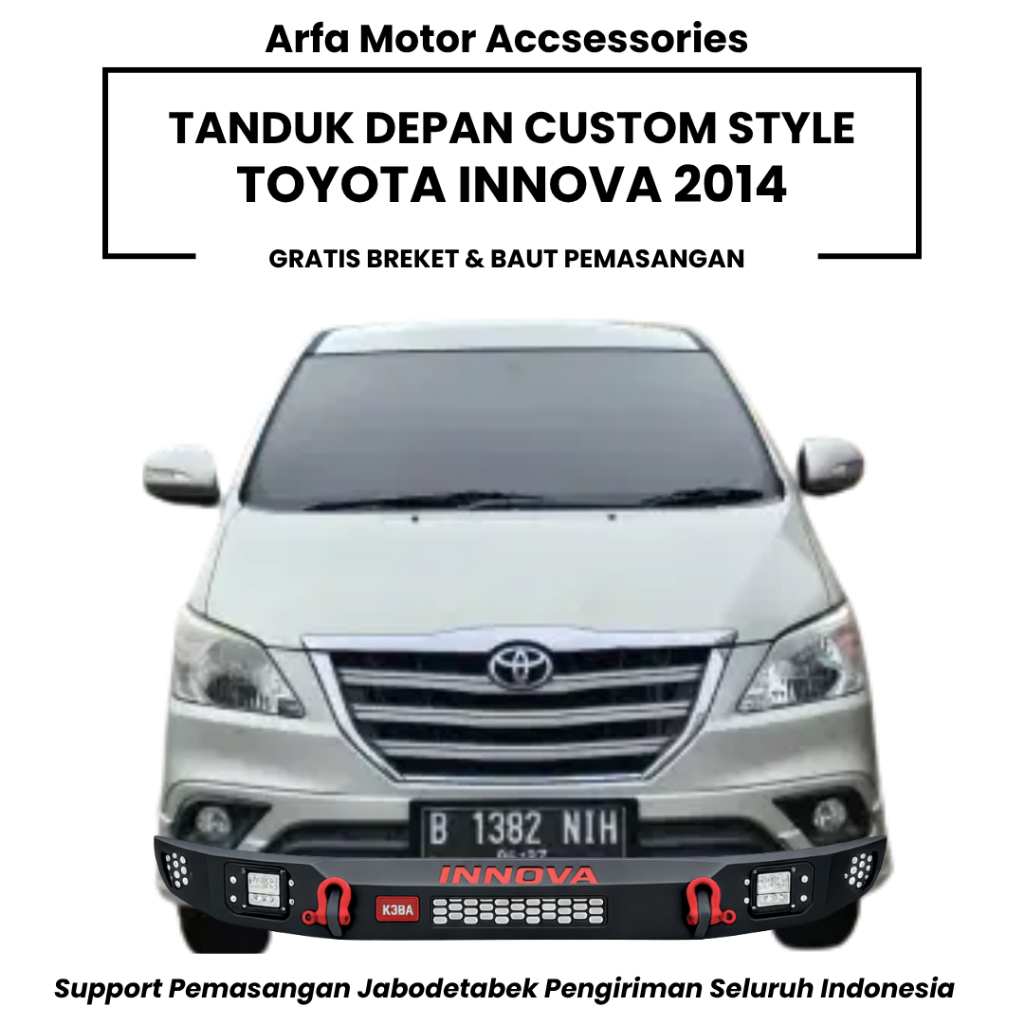 Tanduk depan innova 2014 custom towing pengaman pelindung bemper anti karat