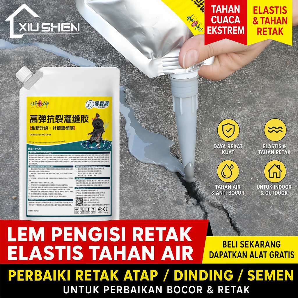 XIUSHEN  Perekat atap, atap, genteng baja, dinding vertikal, tahan air, retak, lantai luar, perekat 