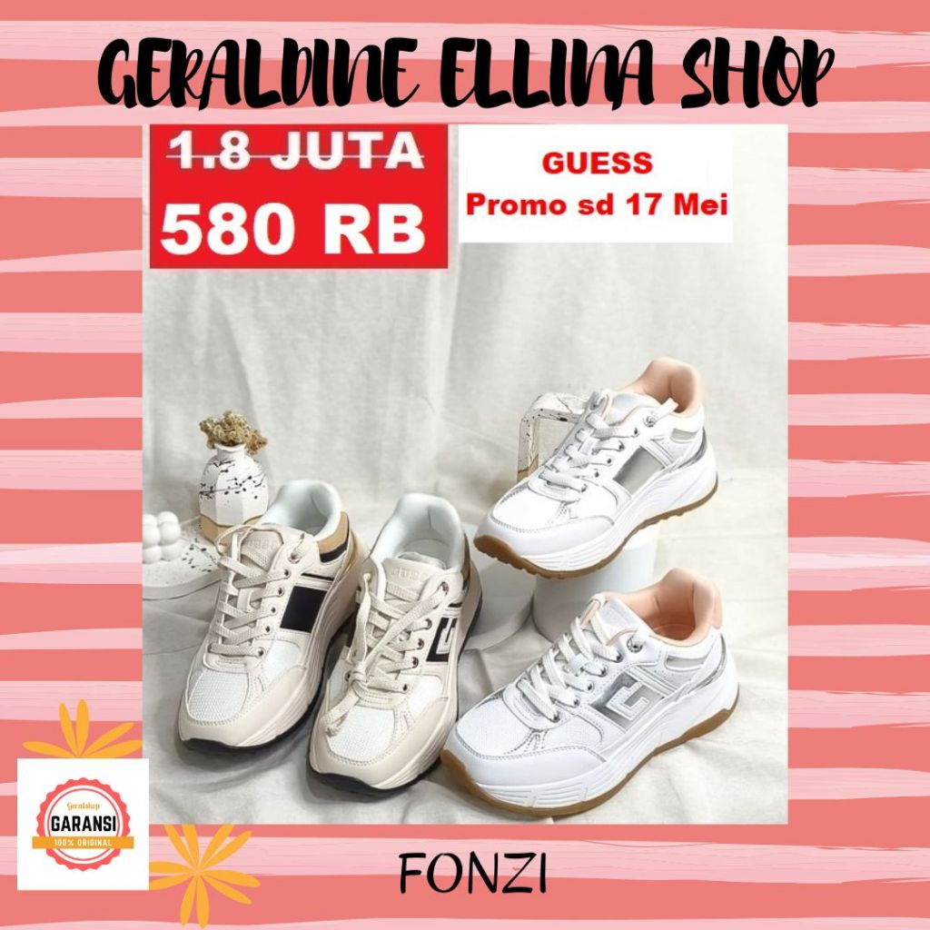 Sepatu sneakers Guess wanita 100% original SALE FONZI