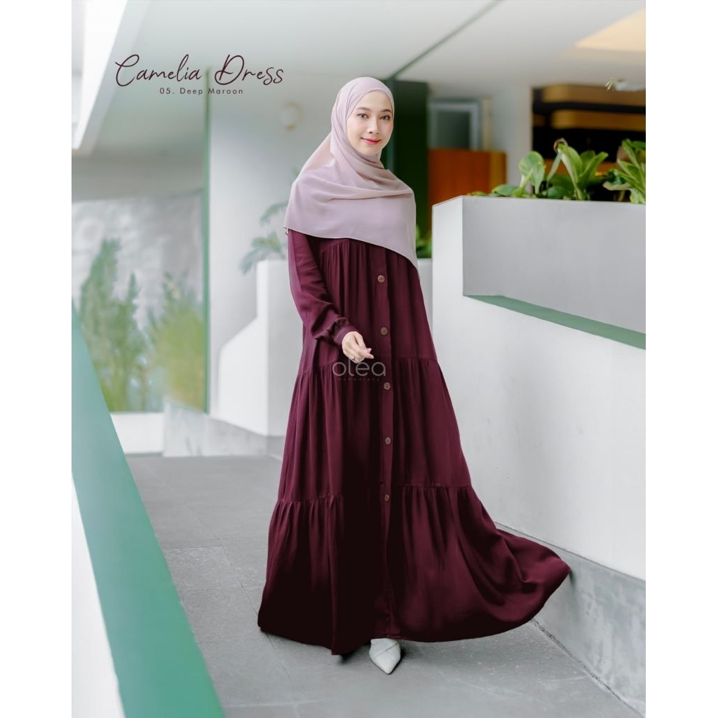 GAMIS RAYON PUTIH DAN MERAH MAROON REMAJA DEWASA CAMELIA BY OLEA