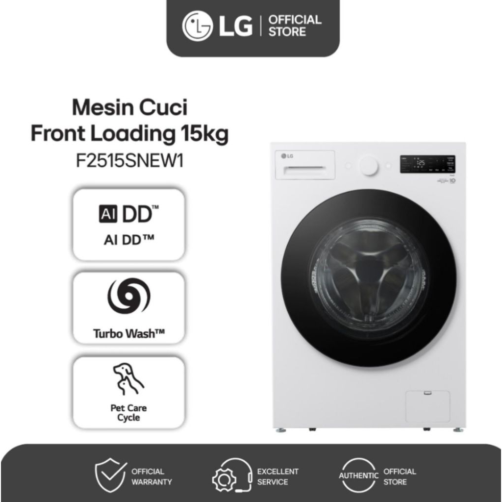 MESIN CUCI LG FRONT LOADING 15KG F2515SNEW1 MESINCUCI LG 15 KG FRONT LOADING LG 15KG MESIN CUCI 1 TA