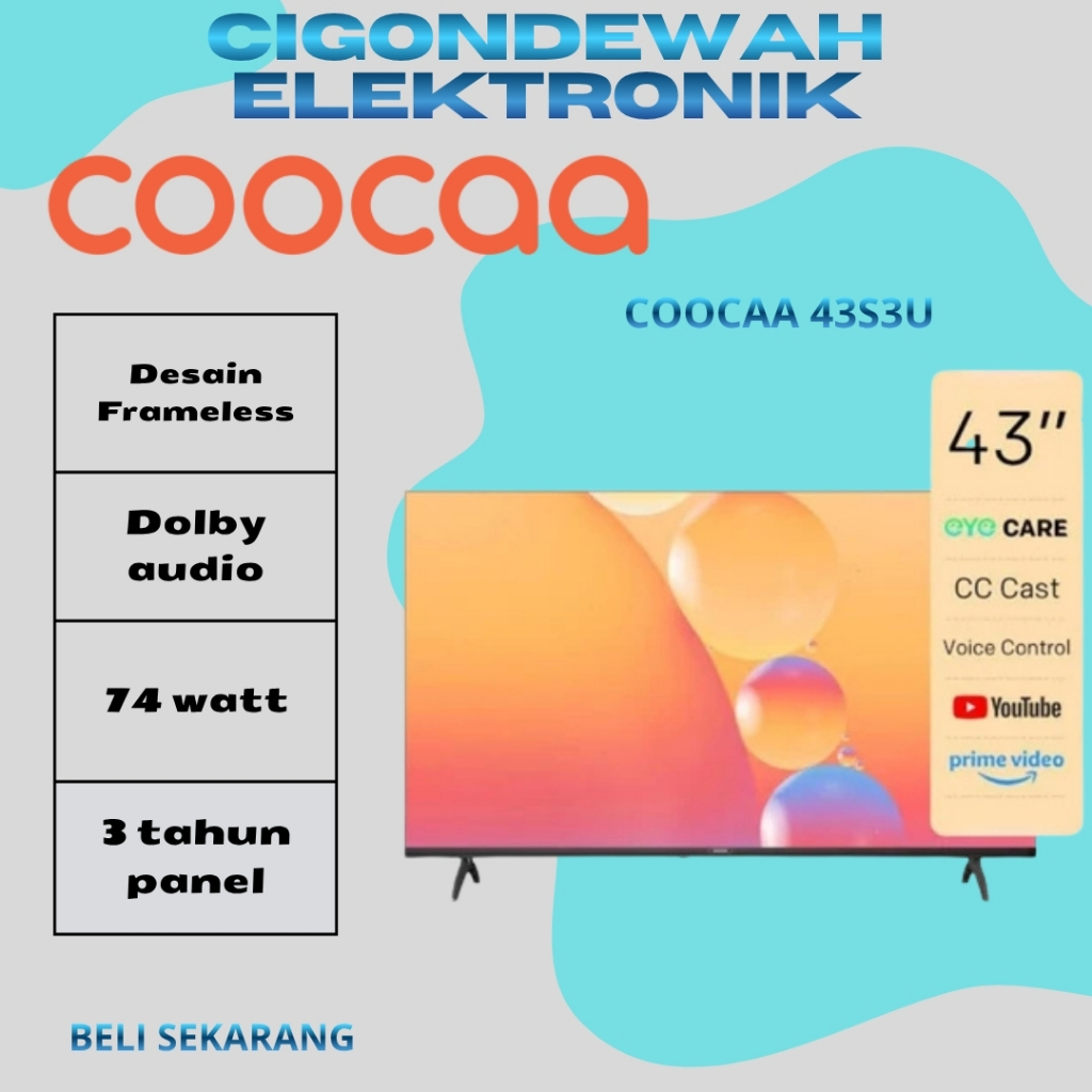 Coocaa LED TV 43S3U SMART TV 2K